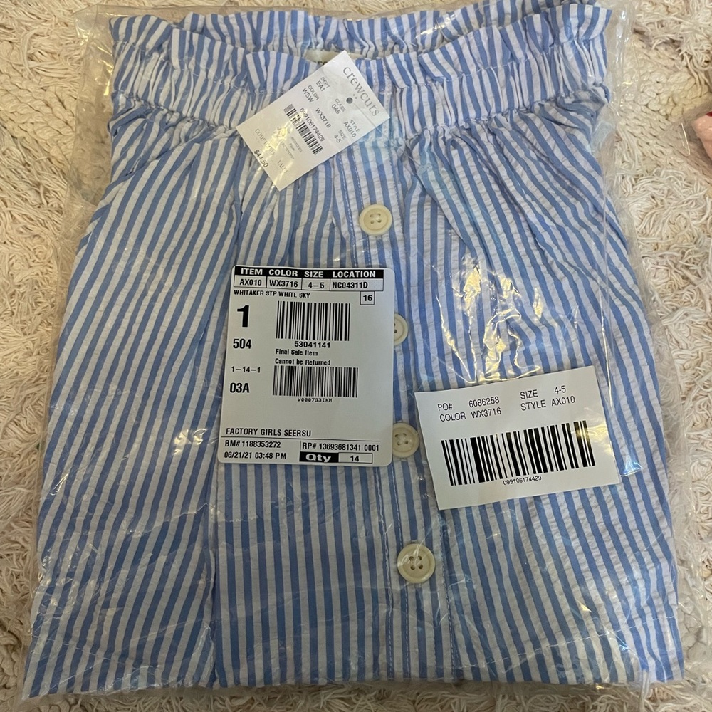 Crewcuts seersucker striped skirt